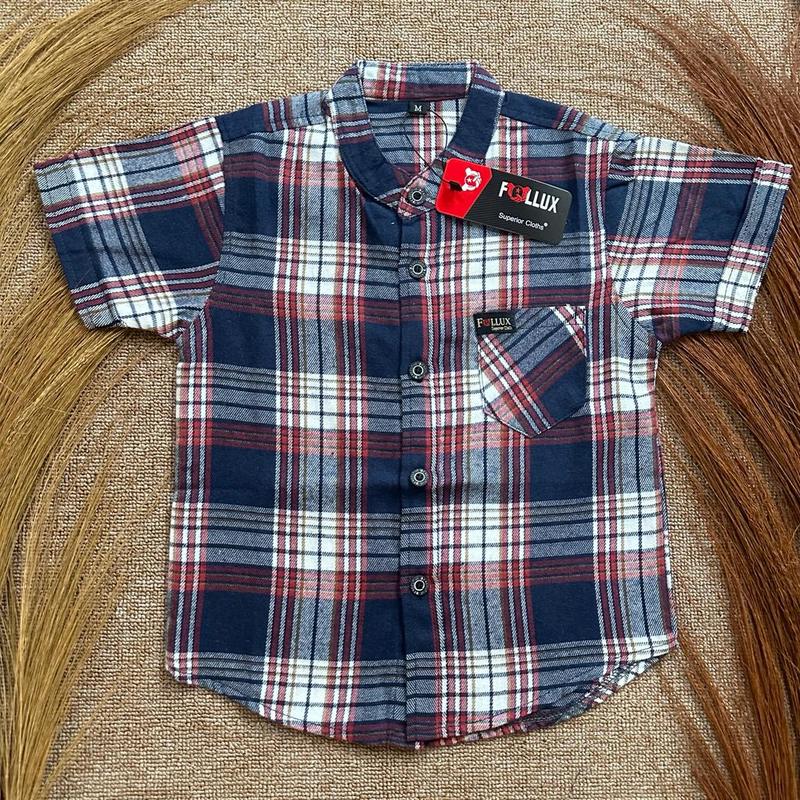 Follux - Kemeja Flanel Import anak laki-laki lengan pendek bahan lembut dan nyaman Fashion kids 6