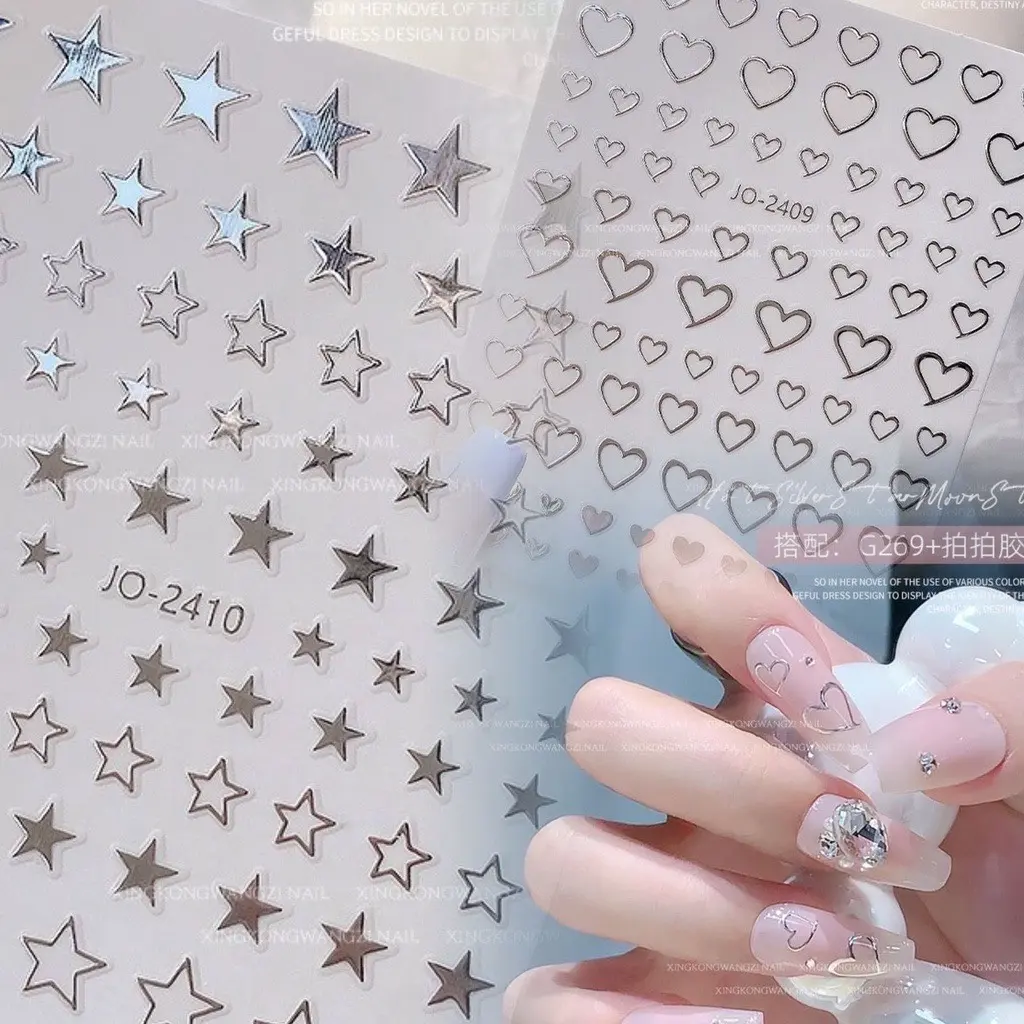 Sticker tráng gương nail trang trí móng