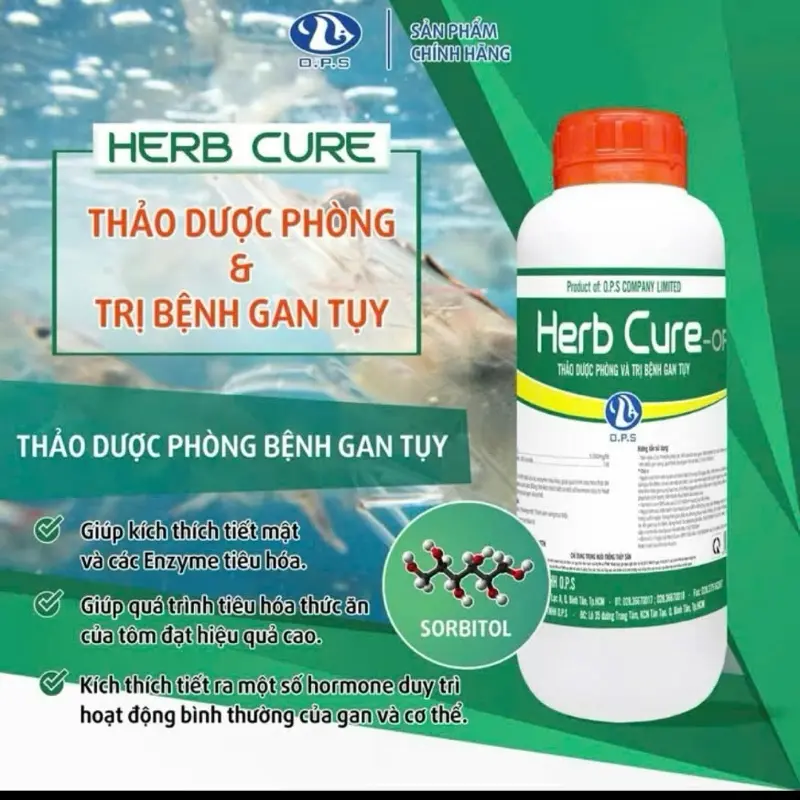 (Combo 3 chai ) Herb cure 1lit - hỗ trợ tăng cường sức khỏe gan tụy cho tôm