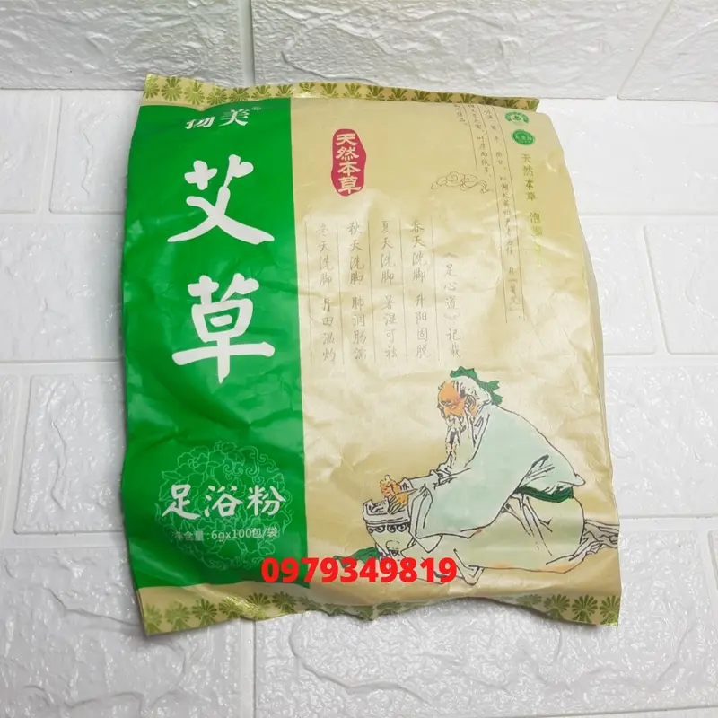 Túi 100 Gói Bột Ngâm Chân Thảo Dược Gừng , Ngải Cứu 6