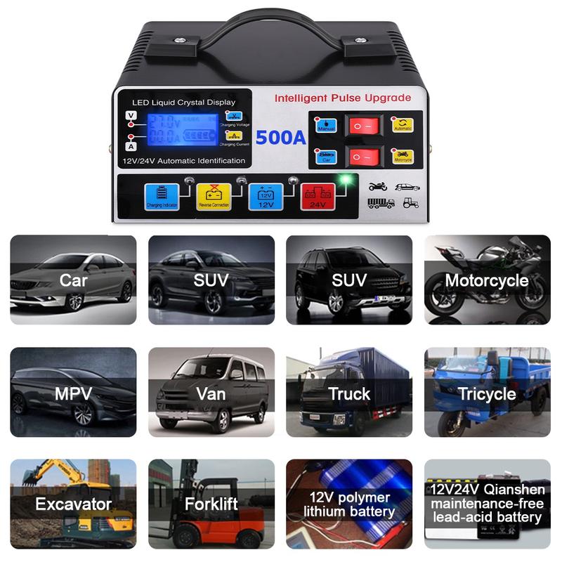 Product Introduction of 【พร้อมส่ง】เครื่องชาร์จแบตเตอรี่ ที่ชาร์จแบต 12v24v เครื่องชาร์จbattery ชาร์จแบตเตอรี่  เครื่องชาร์จ12v เครื่องชาทแบต12v24 เครื่องชาร์จ 12v24v เครื่องชาร์จแบตเตอรี่รถยนต์ เครื่องชาร์จแบต 500W Start Car Battery Charger 11