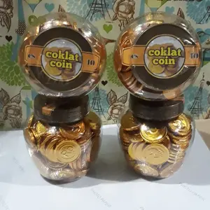 COKLAT COIN KEMASAN TOPLES GENTONG ISI 100 PCS, Rendah gula Chocolate
