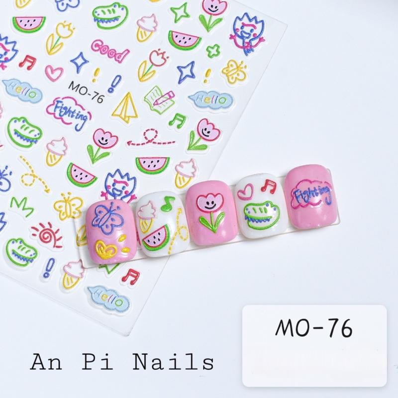 Product Introduction of Sticker nổi 5D hoạ tiết cute dễ thương, An Pi Nails 5