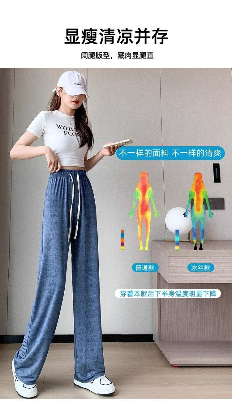 Product Introduction of Quần Jean Ống Rộng, Chất Liệu Lụa Ngầu Dành Cho Nữ, In Hoa Sang Trọng, Cạp Cao, Quần Áo Liền Quần Thường Ngày Dáng Rộng Vừa Vặn, Phiên Bản Mỏng Vừa Vặn, Bó Sát, Quần Denim Ống Đứng, Mùa Hè 2024 7