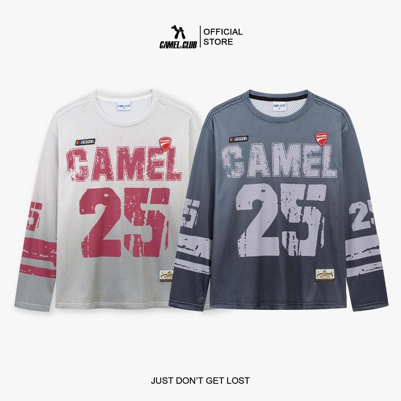 Áo dài tay Camel Street Club FW25 form rộng oversized tay phối cổ tròn vải lưới mesh cao cấp unisex Menswear Shirt