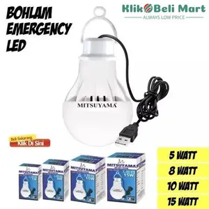 [KBM] Bohlam USB Emergency LED Mitsuyama Lampu Panjang Kabel 1,5 Meter