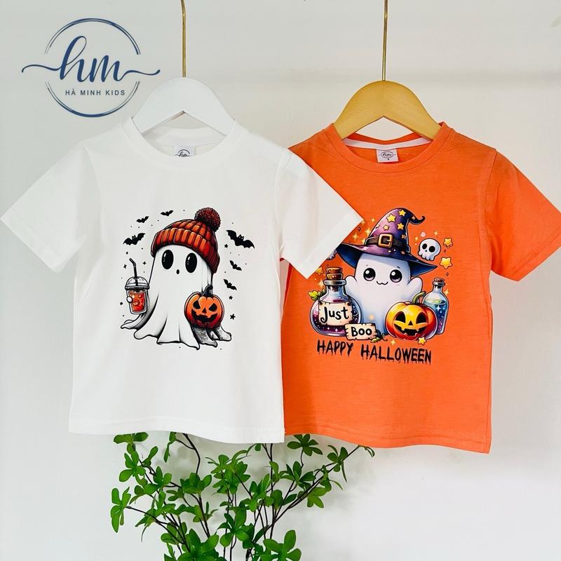 Áo Thun Halloween Cho Bé Trai Bé Gái Vải Cotton Ngắn Tay Từ 12-33kg Hà Minh Kids