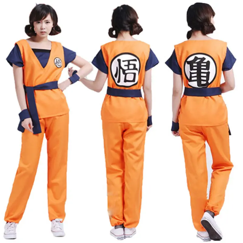 Trang phục cosplay Anime Dragon Ball Z Son Goku Unisex dành cho người lớn, nam nữ, mặc dự tiệc Halloween, bộ quần áo người lớn bao gồm áo và quần.