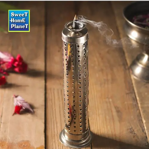 Stainless Steel Incense Stick Holder Agarbatti Stand With Dhoop Holder Incense Sambrani Holder Decoration Gift Supplies