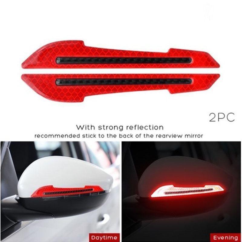 Product Introduction of 2pcs/set Car Rearview Mirror Reflective Sticker Safety Warning Reflective Sticker Car Rearview Mirror Decorative Strip 9