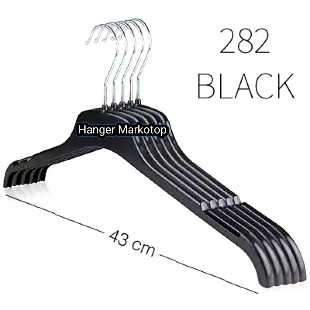Hanger Gantungan Baju Distro 282 Hitam Dewasa ( 1 lusin / 12 Pcs )