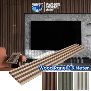 Paus Biru - Wood Panel WPC Dinding Motif Kayu 3D Wallpanel PVC Kisi Kisi Kayu 2,9 Meter - A41