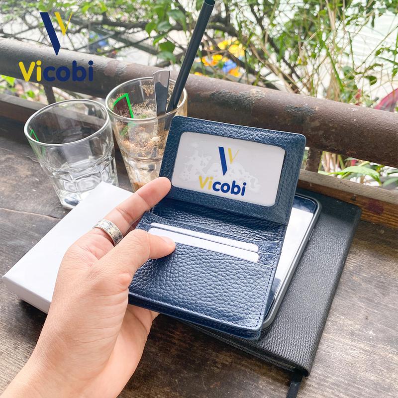 Ví mini đựng thẻ Da Bò Vicobi M3, nhỏ gọn bỏ túi cho nam nữ đựng thẻ ATM, tiền, GPLX cà vẹt bằng lái xe mới 7