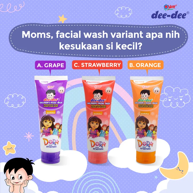 Yuri Dee-dee Children Facial Wash 100 gr & 50 gr | Membersihkan Wajah Buah Hati Dari Kotoran & debu