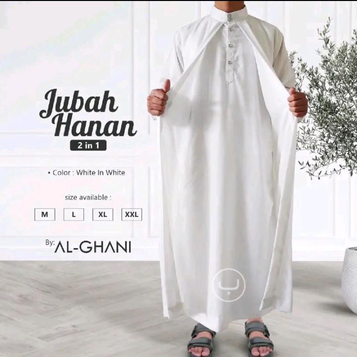 Jubah Hanan 2 in 1 jubah pria premium bahan katun exclusive 2