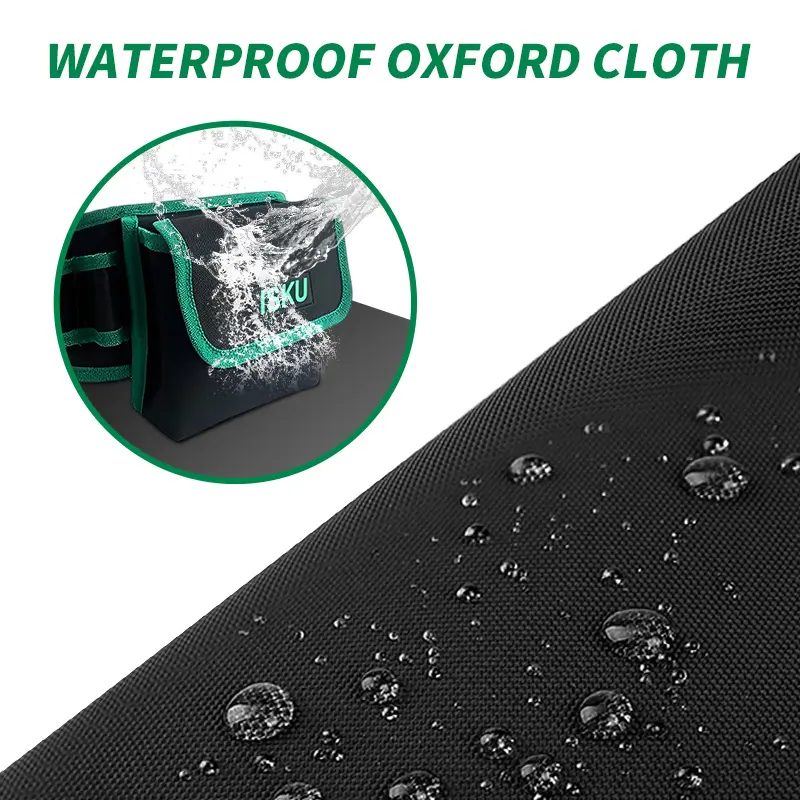 【ISKU】Tas Pinggang Perkakas 7 Slip Pockets Tas Menyimpan Alat Bengkel 1680d Oxford Cloth Alat Kunci Dan Bangunan Tas Obeng Tang Bor Kunci Baut Pintu 4