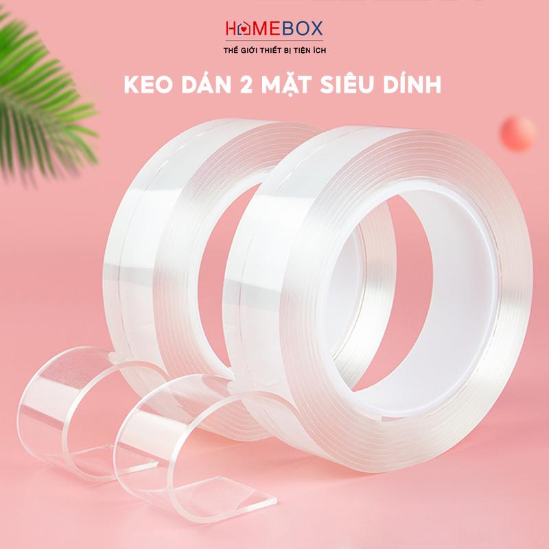 Băng Keo Nano Hai Mặt 3M Trong Suốt Băng Dính 2 Mặt Dính Dán Mọi Vật Dụng Trong Nhà Đa Năng