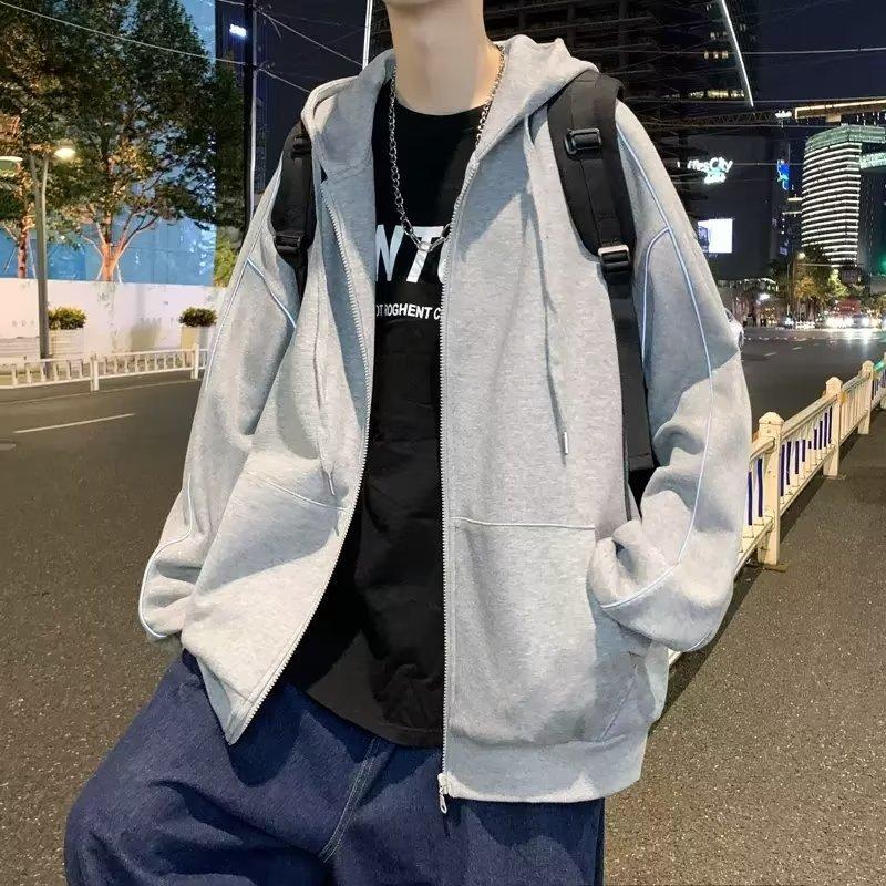 Sweater 2024 New Fashion Brand Ins Youth Oversize Niche High Street Cardigan Hooded Coat Hoodie Menswear Sweatshirts Tops Lingerie 0