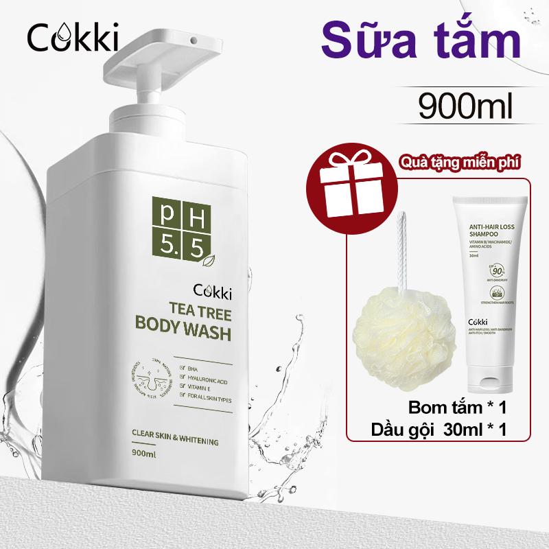 Big 900ml! Cokki SỮA TẮM THƠM PH 5.5 Tea Tree CHỨA BHA+VITAMIN E Tinh chất kép Kết cấu tươi mát Hỗ trợ làm sạch da dầu và bụi bẩn CÒN THÍCH HỢP CHO DA NHẠY CẢM Body wash Nam Nữ sản phẩm đơn sữa tắm & xà phòng dưỡng ẩm làm trắng không chứa silicon