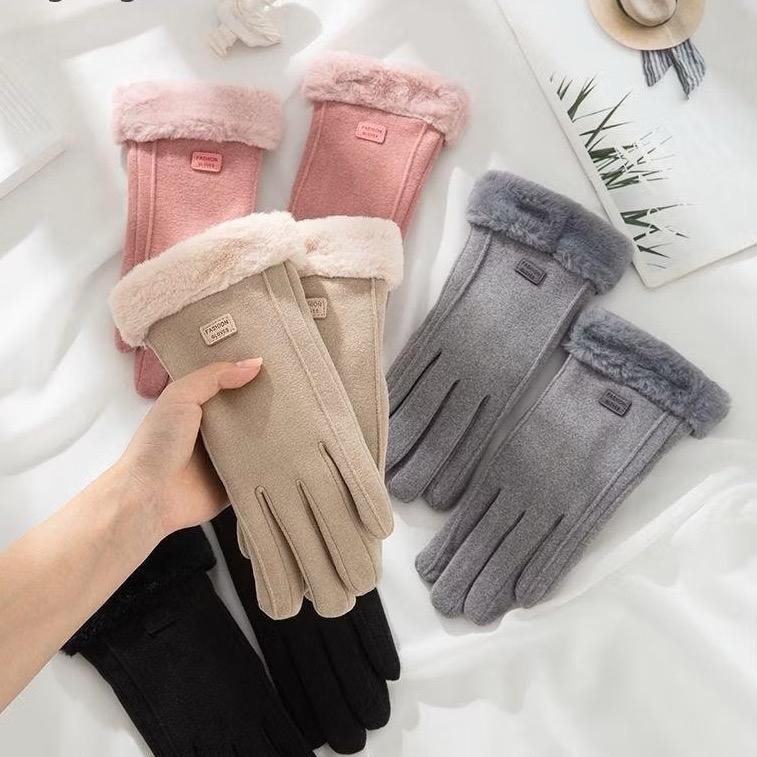 Bao Tay Nỉ Da Lộn Giữ Ấm - Găng Tay Giữ Nhiệt Mùa Đông Thiết Kế Chạm Màn Hình Cảm Ứng