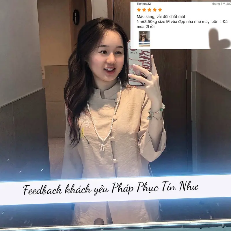 Set quần áo thiền vải đũi chất mát thêu hoa sen an nổi cao cấp Set bộ đi chùa Thương Hiệu Tín Như Chính Hãng (tặng chuỗi vòng tay đá hoặc gỗ) có bigsize 78kg 4