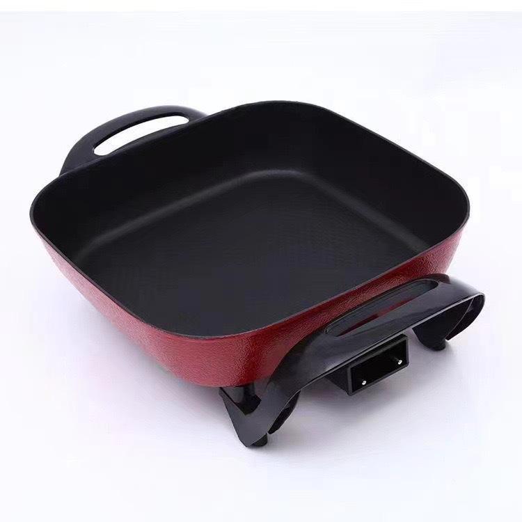 Product Introduction of Multifunctional Square Pot Household Electric Hot Pot Korean Style Large Capacity Smoke-Free Electric Cooking Pot Non-Stick 5L Electric Frying Pan 10