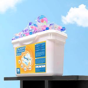 1つの洗濯洗剤のポッド、30 pcs/boxのアパートおよび寮の洗濯の衣服の供給のための多機能の洗濯機の洗濯のビードに付き6つ
