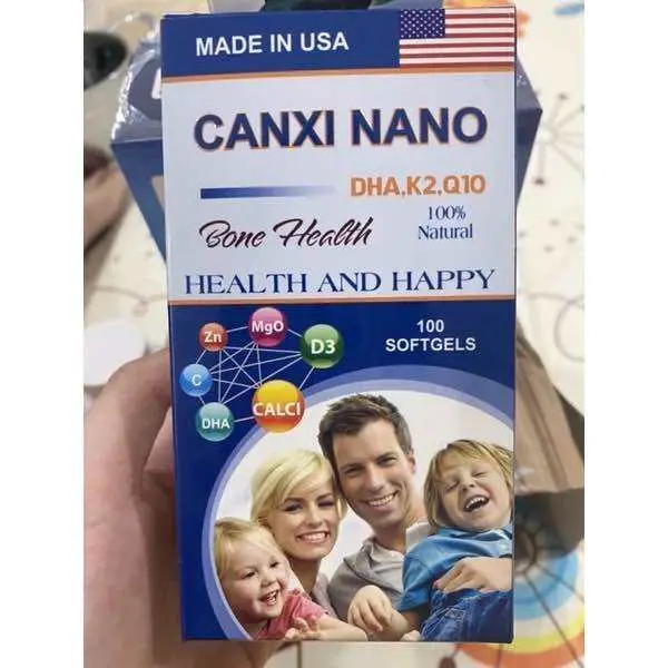 Viên Uống Canxi Nano Bone Health Mỹ - Bổ sung Canxi, Vitamin D3K2, Coenzym Q10, Giúp Xương Chắc Khỏe (Hộp 100 Viên)