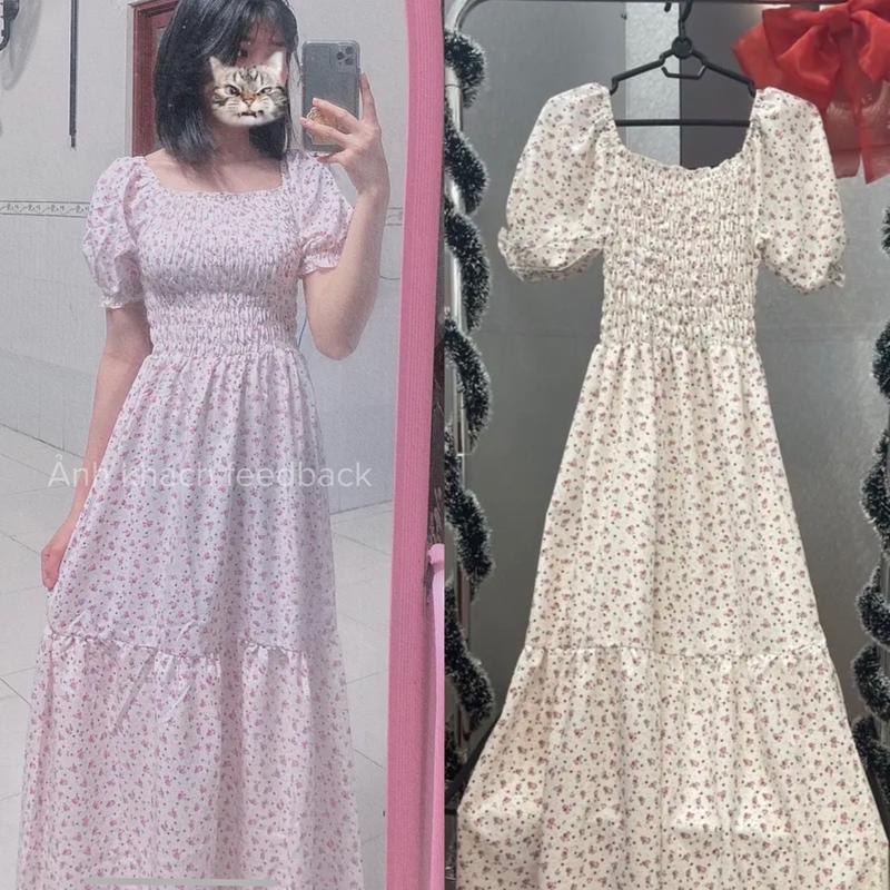 XẢ KHO ĐẦM MAXI BO CHUN TAY PHỒNG_ KHÁNH VY STORE