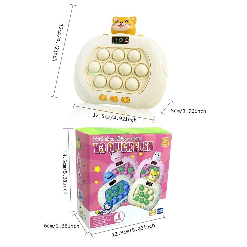Cartoon Dog Design Fast Push Pop Game Machine, Whack-a-mole Game Machine without Battery, Stress Relief Toy for Gift, Racing Game Toys, Birthday Gifts 2