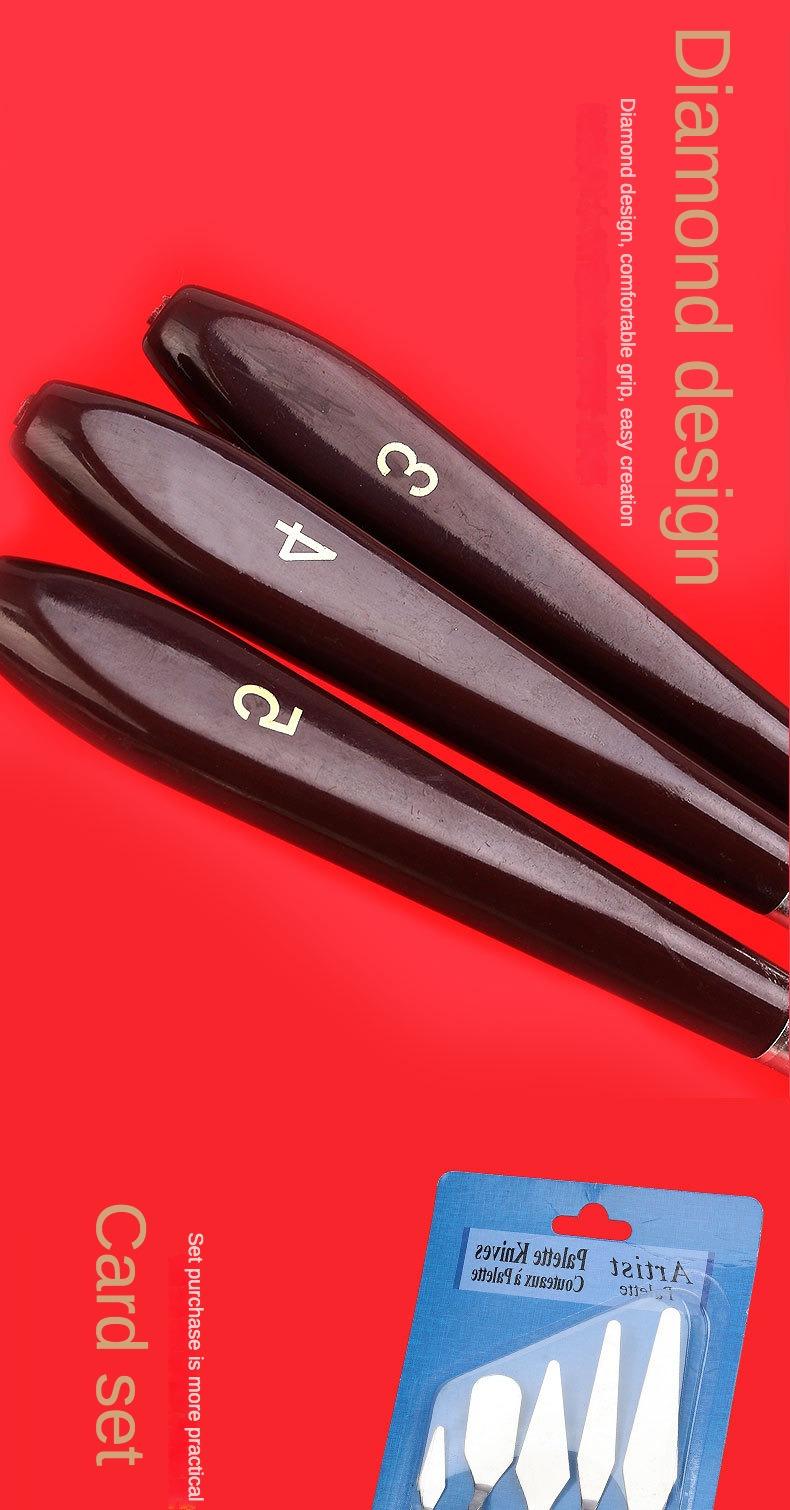 Product Introduction of Art Oil Painting Knife New Stainless Steel Toner Scraper Water Powder Paint Scraper 5-piece Set of Art Supplies 8