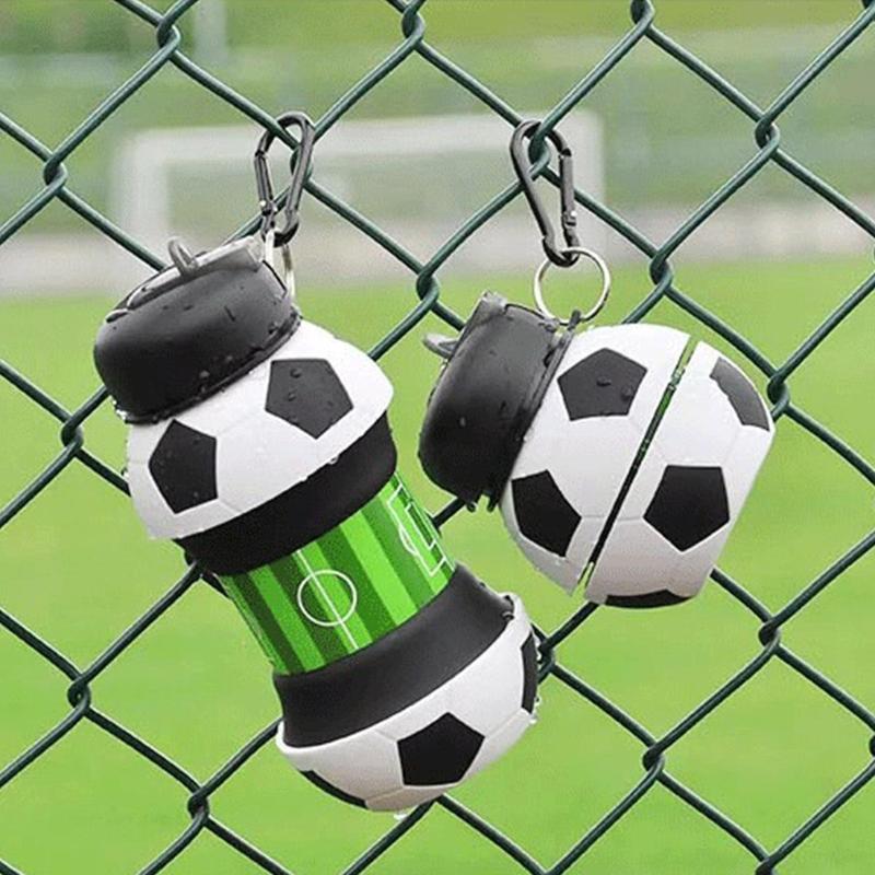 Soccer Ball Design Water Bottle, 1 Count Sports Water Bottle with Lid & Chain, Sports Drinking Cup for Outdoor Sports, Gift for Soccer Lovers, Drinkware 2