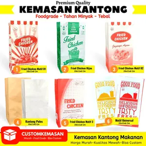 Kantong Fried Chicken / Kemasan Fried chicken / Paperbag Chicken / Kantong Kertas Fried Chicken / Bungkus Fried chicken / Paperbag / Kantong Makanan Kertas