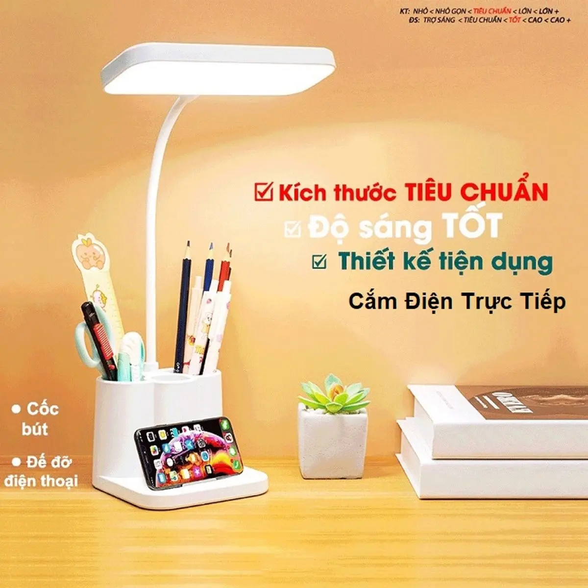 Đèn Để Bàn Học,Học Sinh, Đèn Led Đọc Sách, cắm Điện trực tiếp qua cổng usb hoặc qua củ sạc Điện thoại , , Chống Cận Thị Phụ Kiện