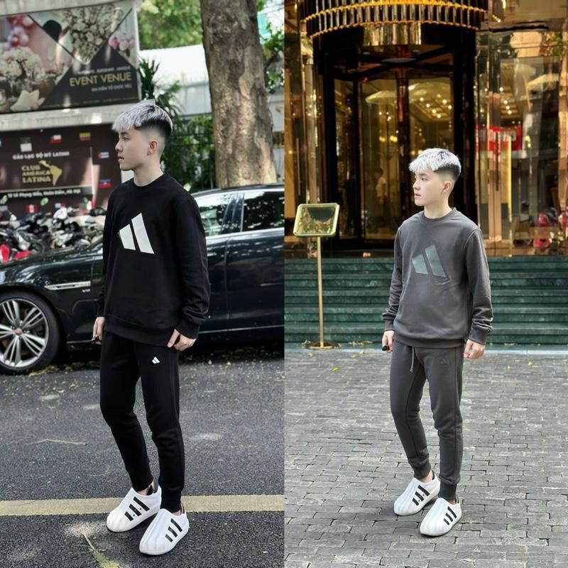 Bộ BALL Thu Đông : Áo + Quần Chất Nỉ Chân Cua Dày Dặn , Hình In Cao Su Nổi , Túi Quần Có Khoá Kéo