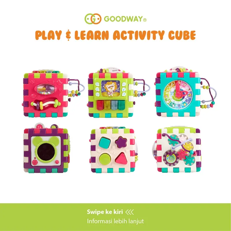 Goodway Play & Learn Activity Cube GW3850A / Busy Box / Mainan Edukasi Anak / Mainan Anak / Wisdom Box - Mainan Bayi 3