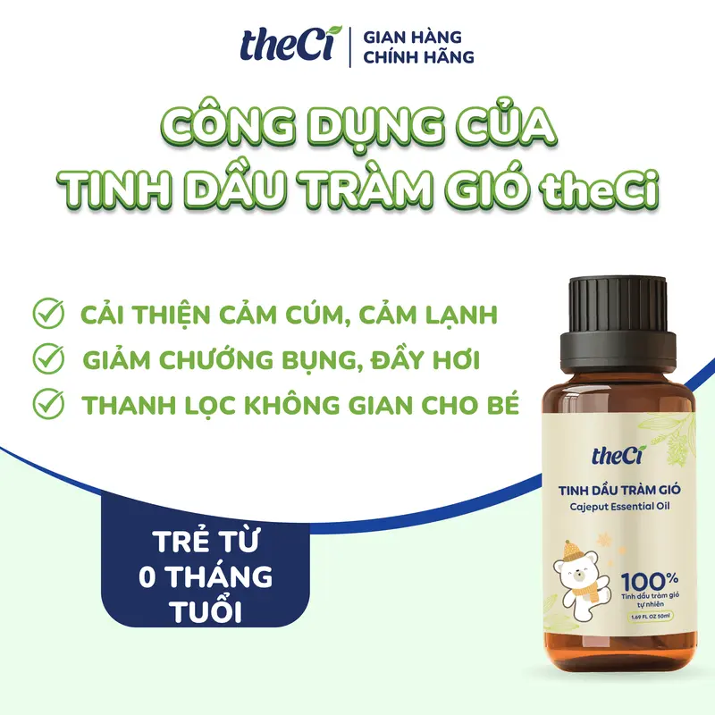 Tinh Dầu Tràm Gió theCi Cajeput Essential Oil Giữ Ấm Tránh Gió, Thanh Lọc Không Gian 50ml 3