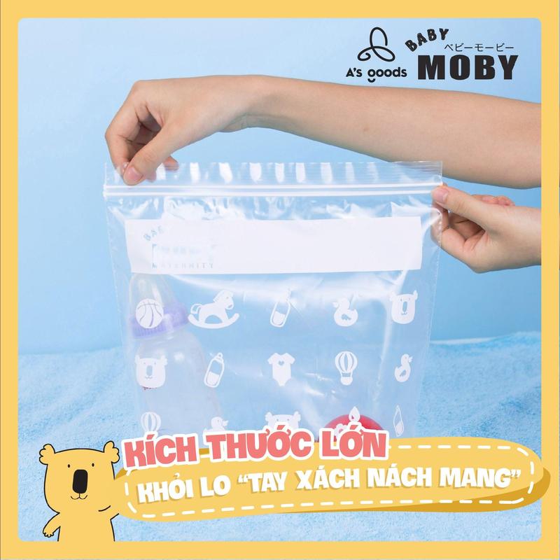 Túi Zip Đựng Đồ Đa Năng Tiện Lợi BABY MOBY Size L Kích Thước 26X26X8CM 3