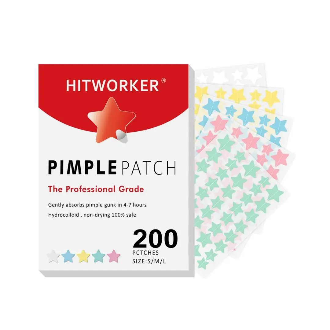 Acne Patch, 200pcs/box Star Pattern Acne Absorbing Cover Patch, Hydrocolloid Acne Patches For Face Zit Patch Acne Dots