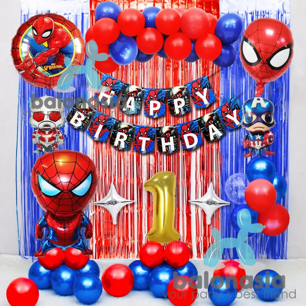 BALON PARTY Paket Dekorasi Spiderman Ulang Tahun Karakter Anak