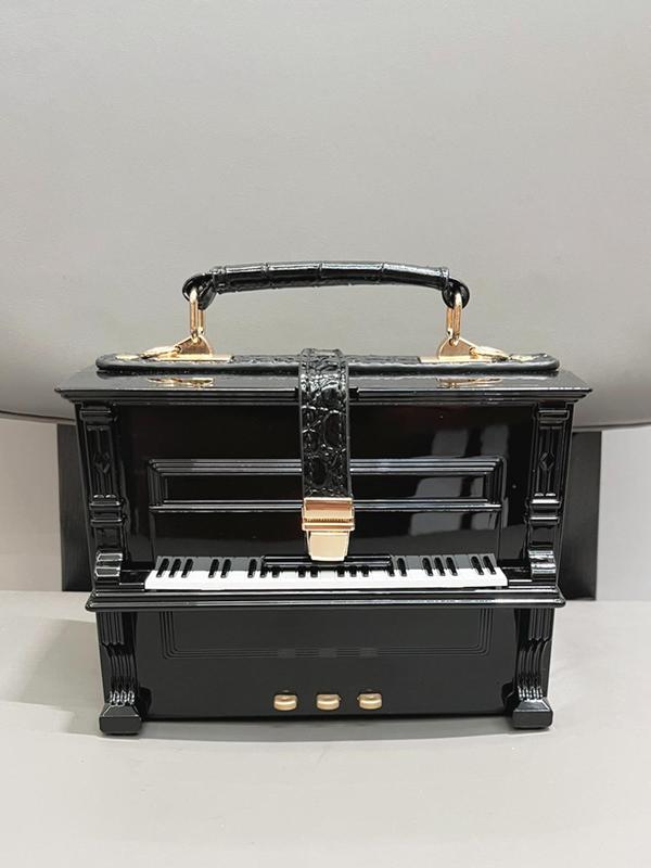 Women's Cute Piano Design Handbag, Trendy Novelty Creative Handbag, Fashionable Handbag for Banquet & Party & Daily Use for Women & Girls Unique Purse 3