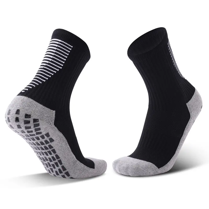 Adhesive anti slip socks, wear-resistant, sweat absorbing, breathable sports socks, adult thick towel bottom, midsole football socks