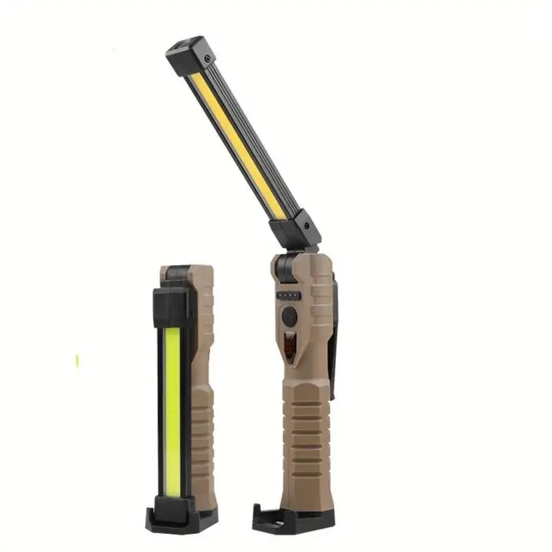 Multifunctional Rechargeable USB Flashlight, LED COB Magnetic Flashlight with 7 Lighting Modes, Battery Display Magnetic Base and Hook for Camping Home Workshop