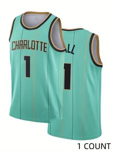 Men's Letter & Number Embroidery Basketball Jersey, Loose Casual Breathable Comfortable Sleeveless Vest, Basketball Jerseys for Men, Workout Clothes, Personalized Jersey