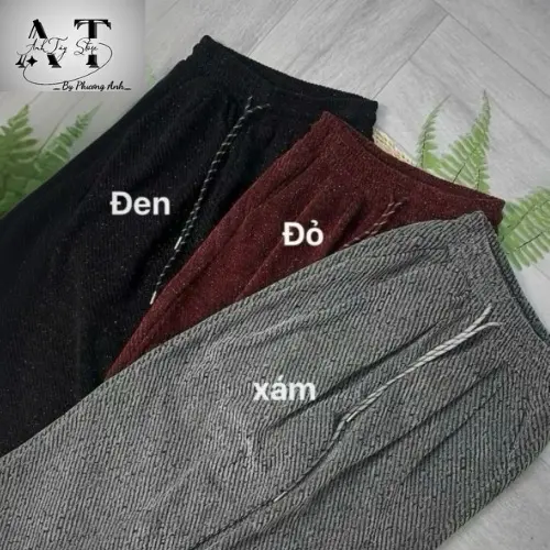 [Deal Mở Bán] Quần Dạ Nhung Kẻ Chéo Mềm Mịn Dày Dặn Hàng Loại 1 Nữ Thun Cạp Cao