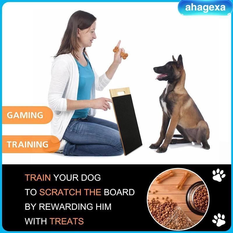 [Ahagexa] Scratch Pad Nails, Wooden Dog Nail File Board 14.6 x 8.7Inches Interactive Pet Toy for Dogs Cats 4