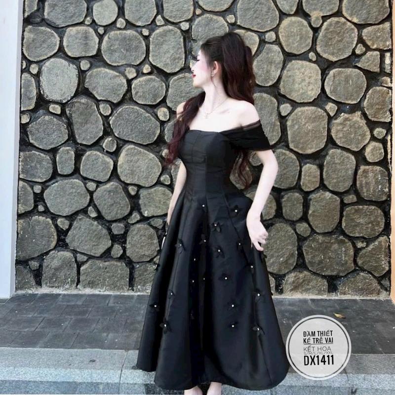 Product Introduction of Đầm Thiết Kế Trễ Vai Kết Hoa Bigsize Kim Ngân DX1411 26