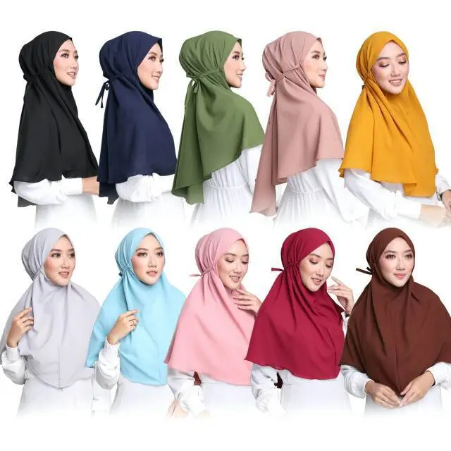 Hijab Bergo Maryam Diamond Instan / Jilbab Instan Bahan Diamond Crepe / Hijab Instan