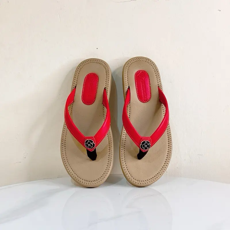 Giày dép trà my - Dép kẹp da  khóa bông - size 36-40- phong cách trẻ trung, đơn giản , thanh lịch 4