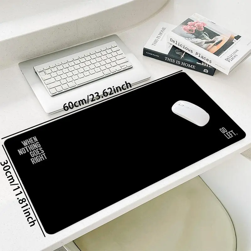 Letter Pattern Mouse Pad, 1 Count Rectangle Gaming Mouse Pad, Non-Slip Rubber Base Stitched Edge Desk Pad for Home Office Game Room 5